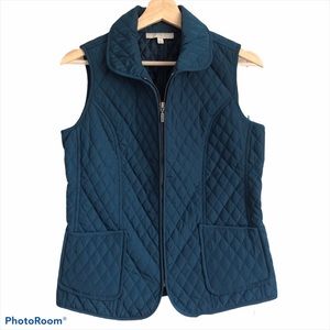 Talbots Jewel Blue Quilted Vest